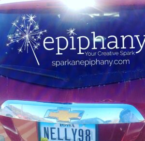 epiphany your creative spark vehicle tag